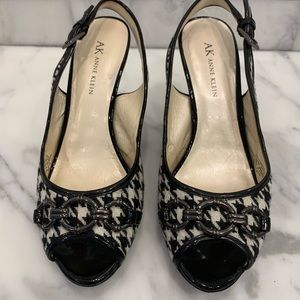 Anne Klein white and black heels
